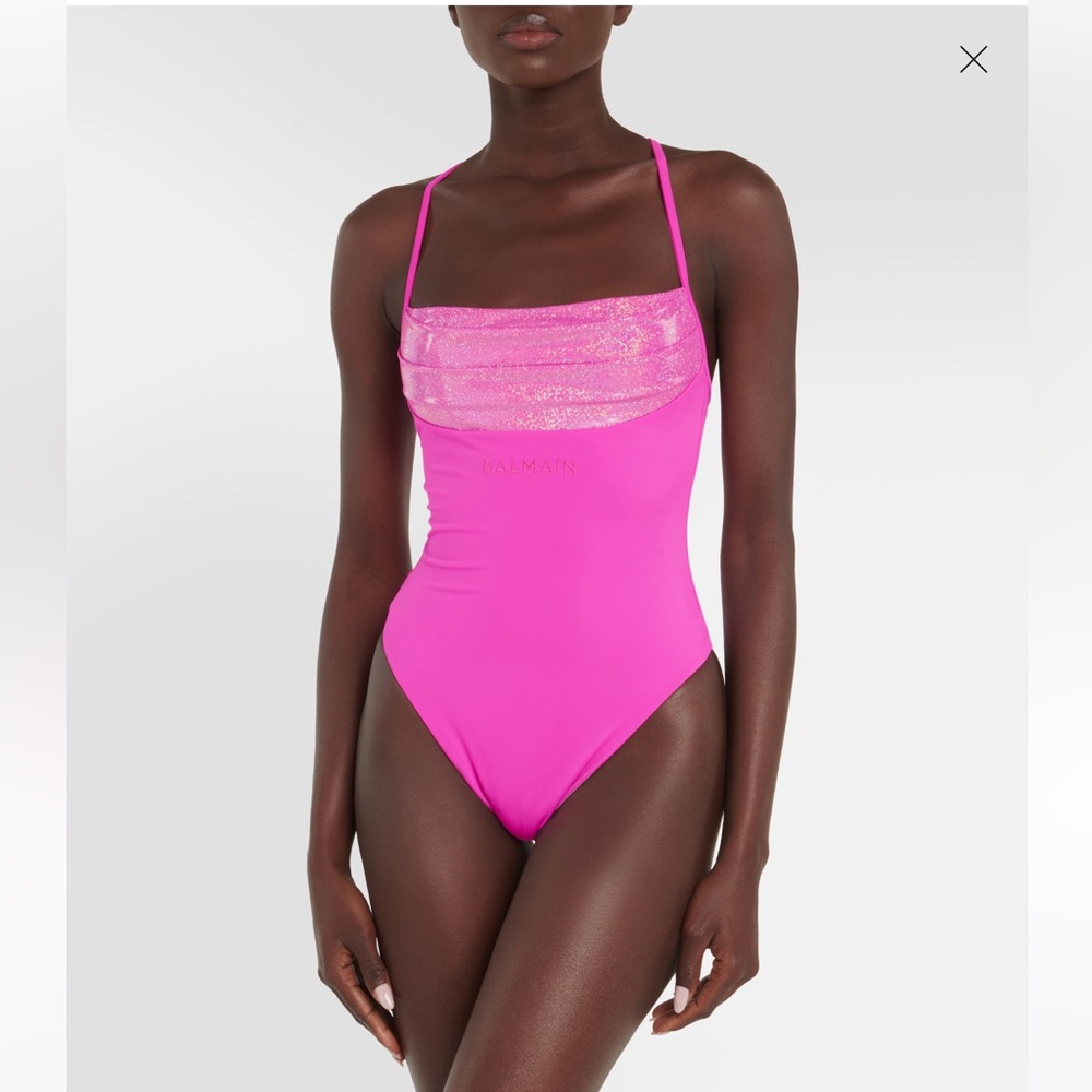 BALMAIN**BARBIE Stunning Fuscia Pink One-Piece Swimsuit**US 4 $789